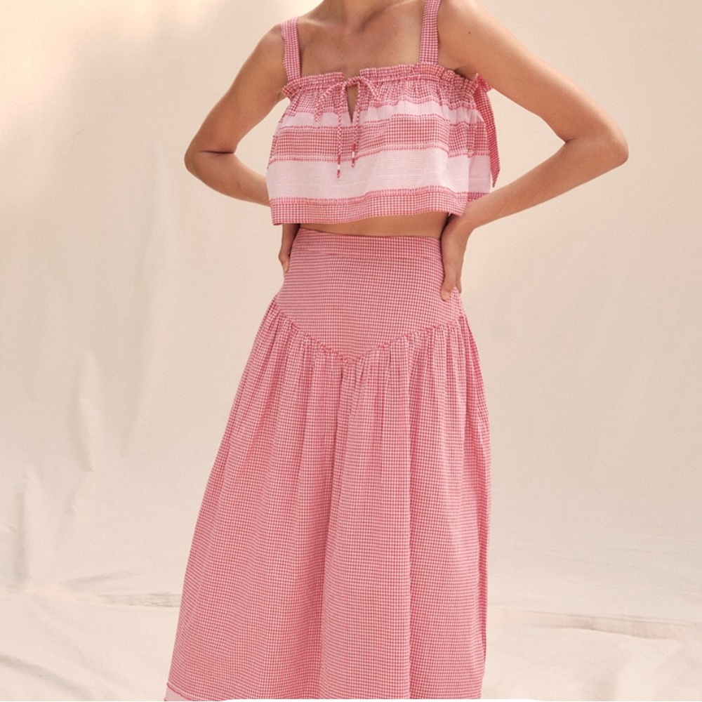 SAYLOR Red and White Judy Skirt Set